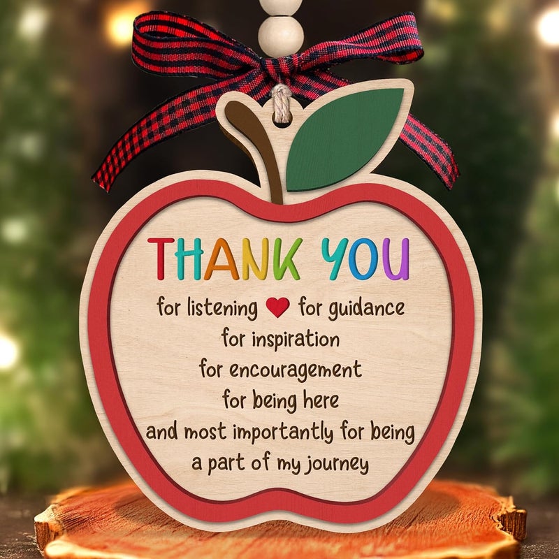 TEEBIM Teacher Ornament - Teacher Christmas Ornaments - Teachers Gifts for Women - Teachers Daycare Provider Christmas Ornaments 2025 - Wood Teaching Ornament for Tree 2025 - Image 1